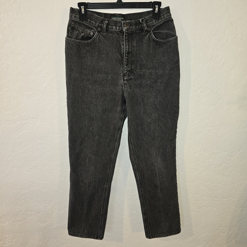 LRL Ralph Lauren Jeans Co. Womens 10 Straight Leg Gray Wash Stretch Denim 30x28